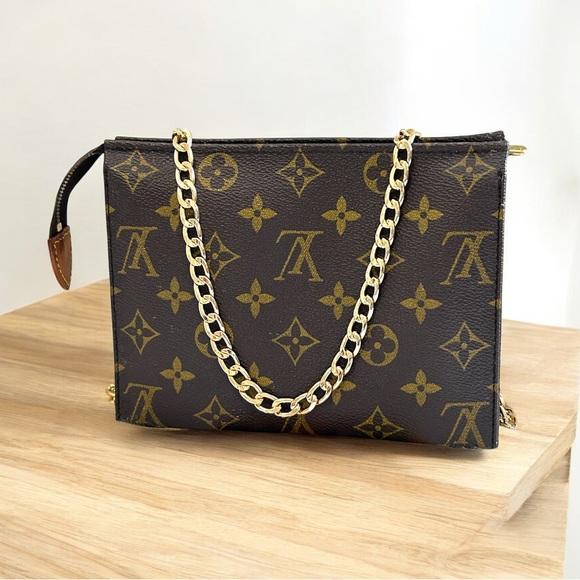 Vintage LOUIS VUITTON Monogram Toiletry 19 Pouch Clutch Bag Brown Authentic - Picture 5 of 17
